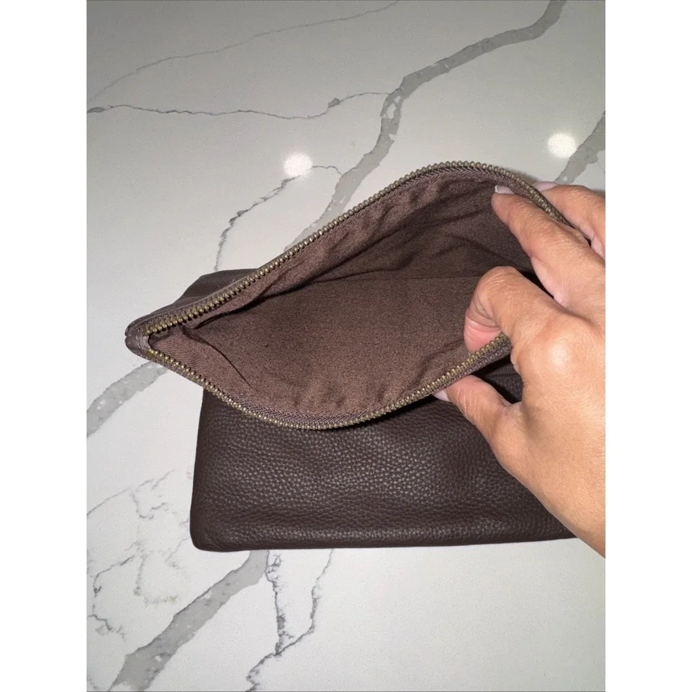 Vintage Armani exchange leather clutch In Brown Leather